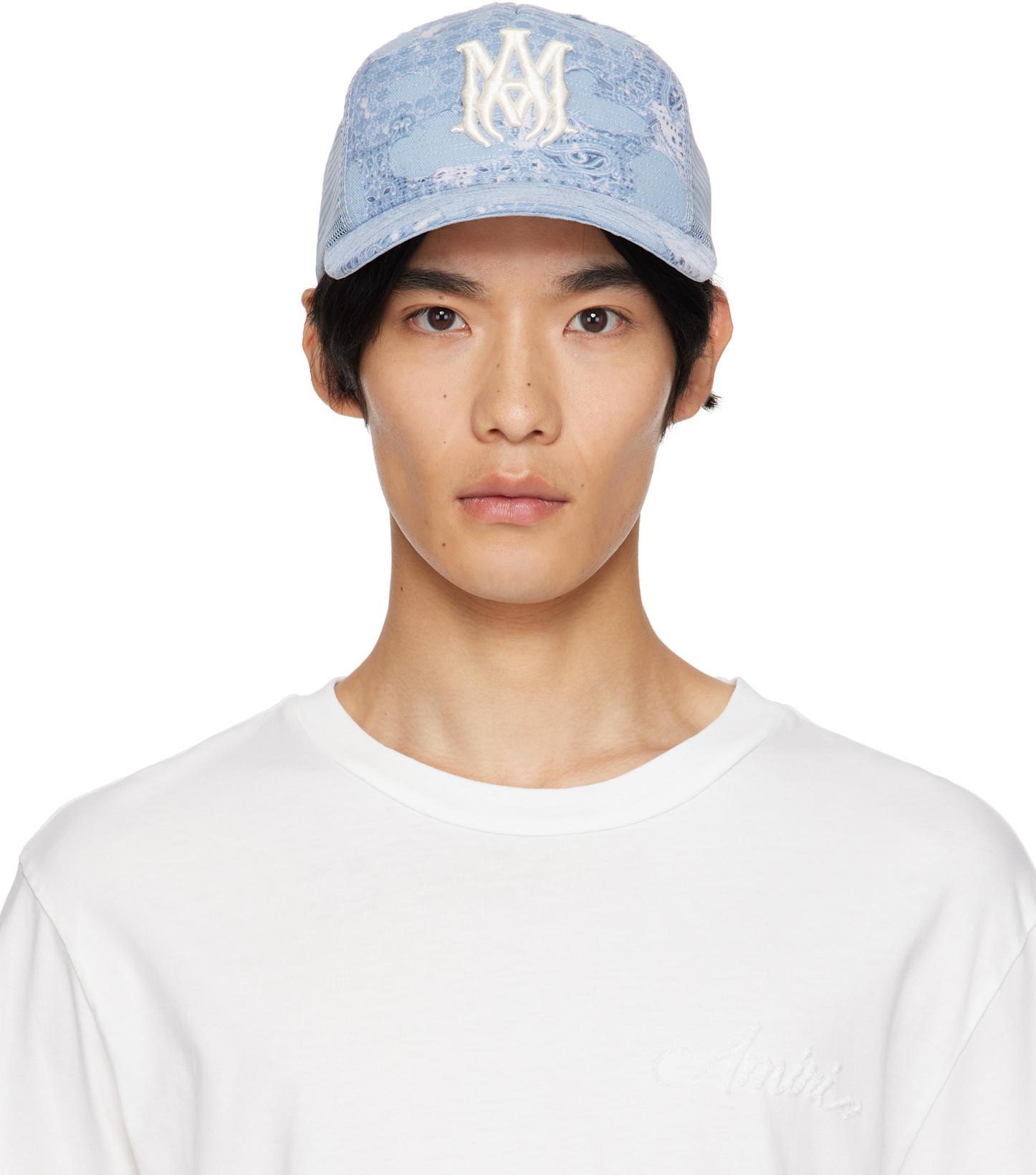 Blue Bandana Repair Trucker Cap by AMIRI