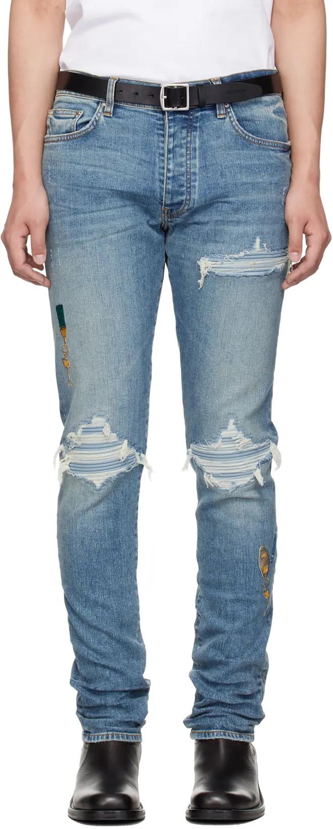 Blue 'Chateau Keys' MX1 Jeans by AMIRI