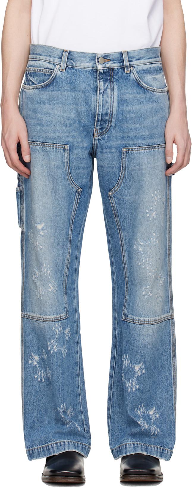 Blue MA Quad Carpenter Jeans by AMIRI