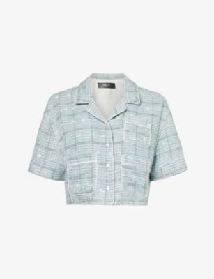 Bouclé-texture short-sleeved cotton-blend shirt by AMIRI