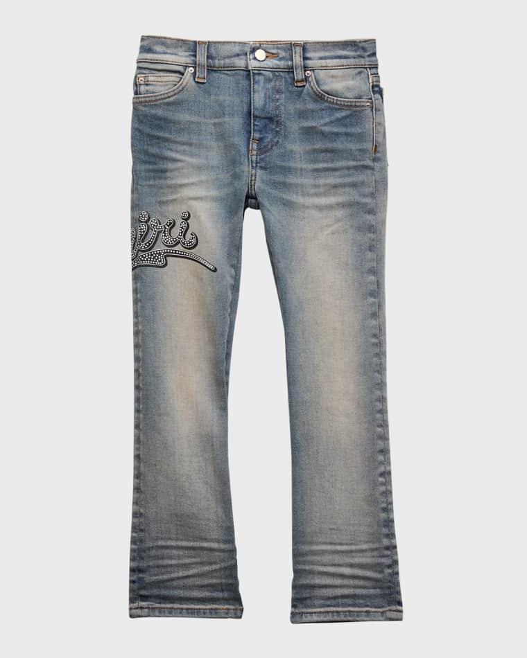 Boy's Antique Indigo Logo-Script Jeans, Size 4-12 by AMIRI