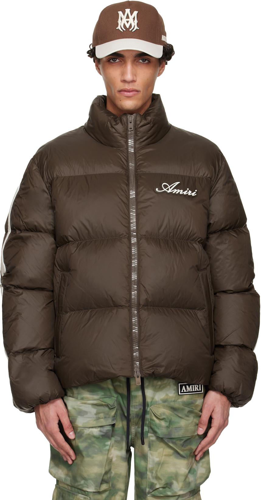 Brown Bones Down Jacket by AMIRI