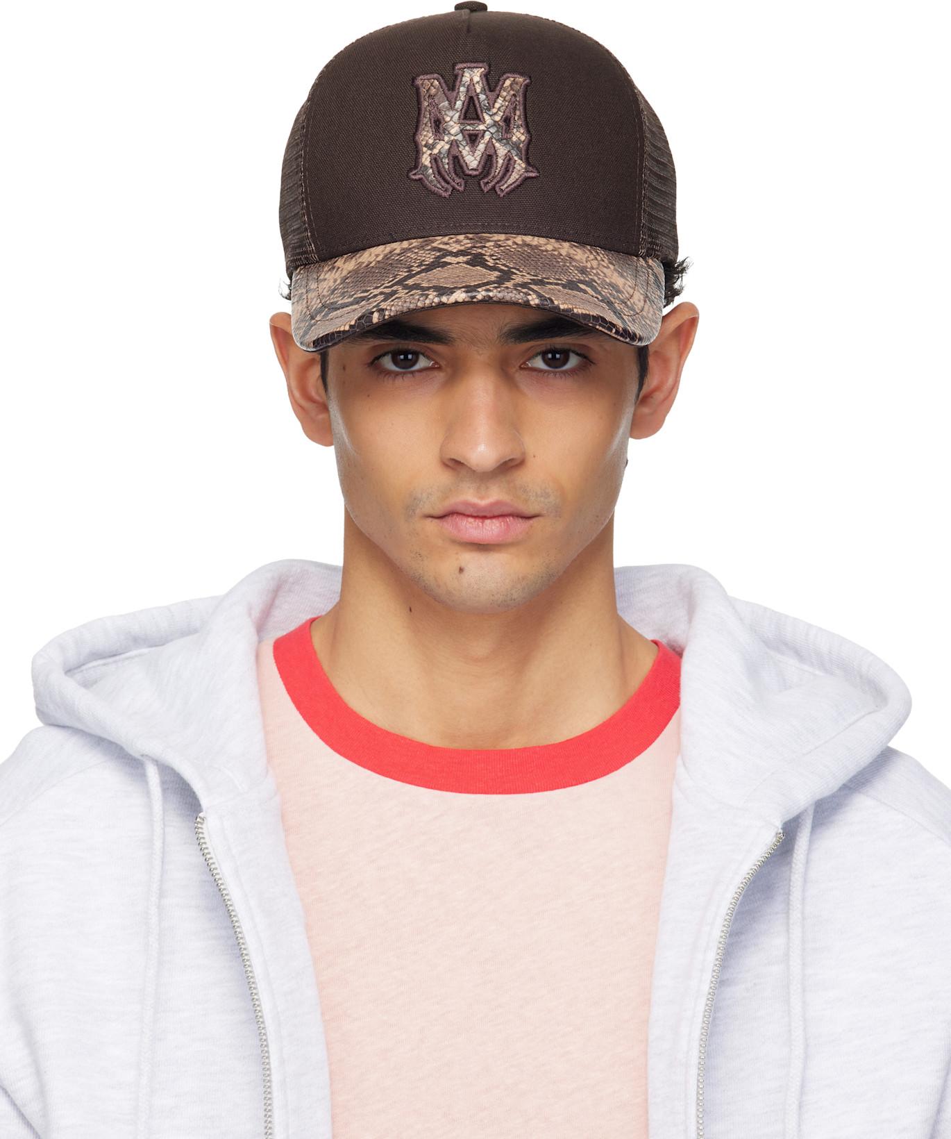 Brown MA Snake Trucker Cap by AMIRI