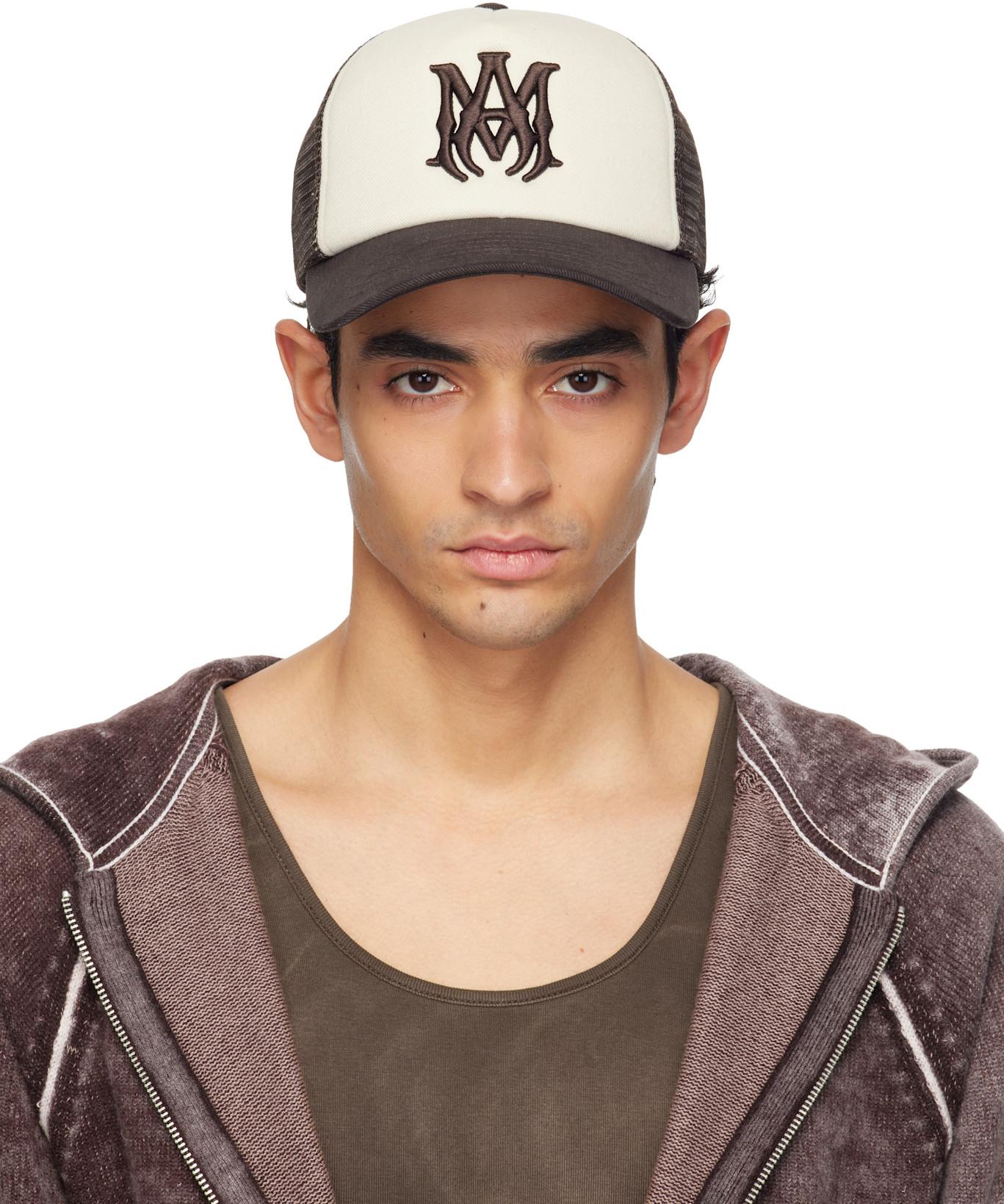 Brown & White MA Foam Trucker Cap by AMIRI