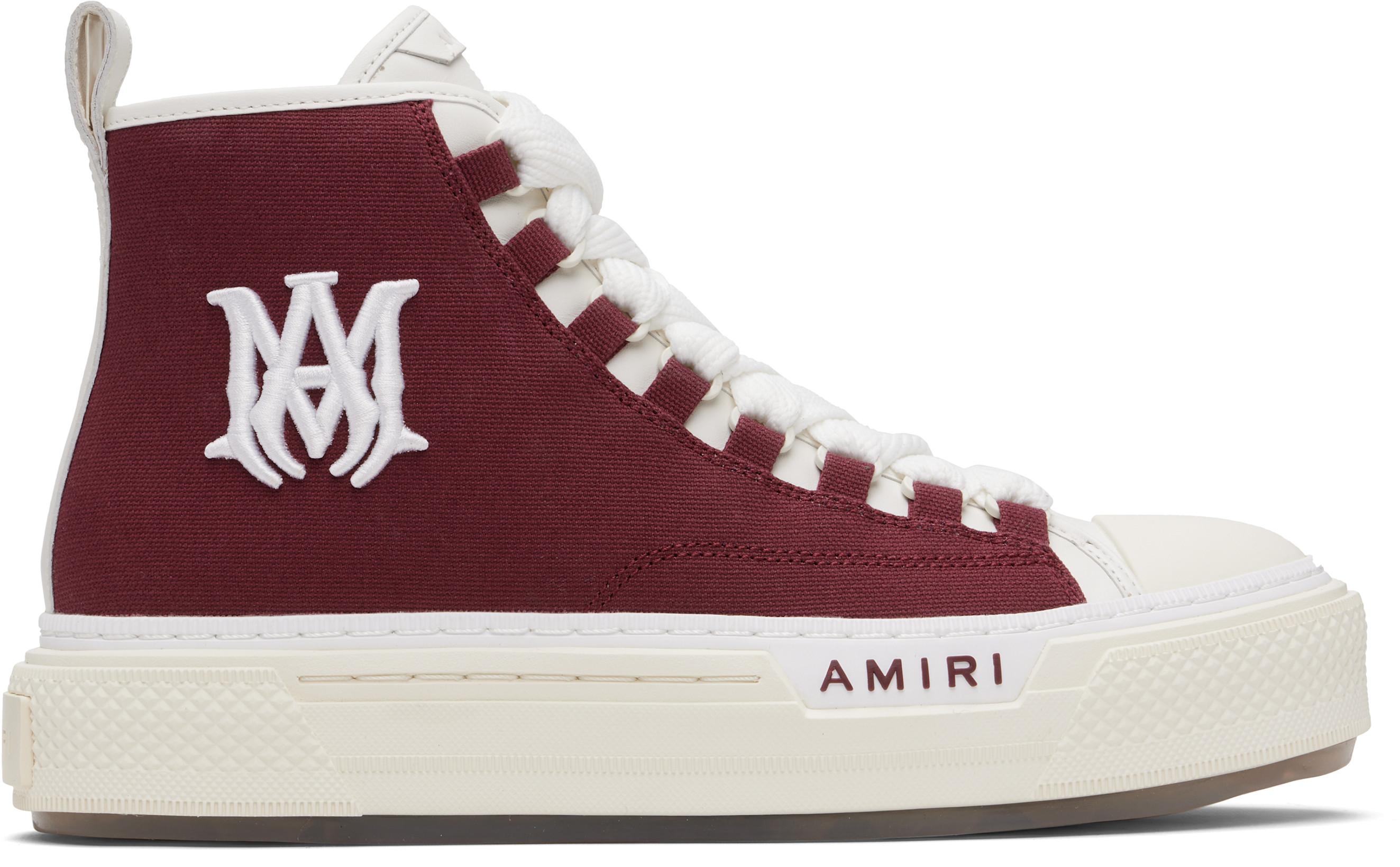 Burgundy Court Hi Sneakers by AMIRI