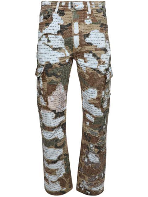 Camo Boro Repair straight jeans by AMIRI