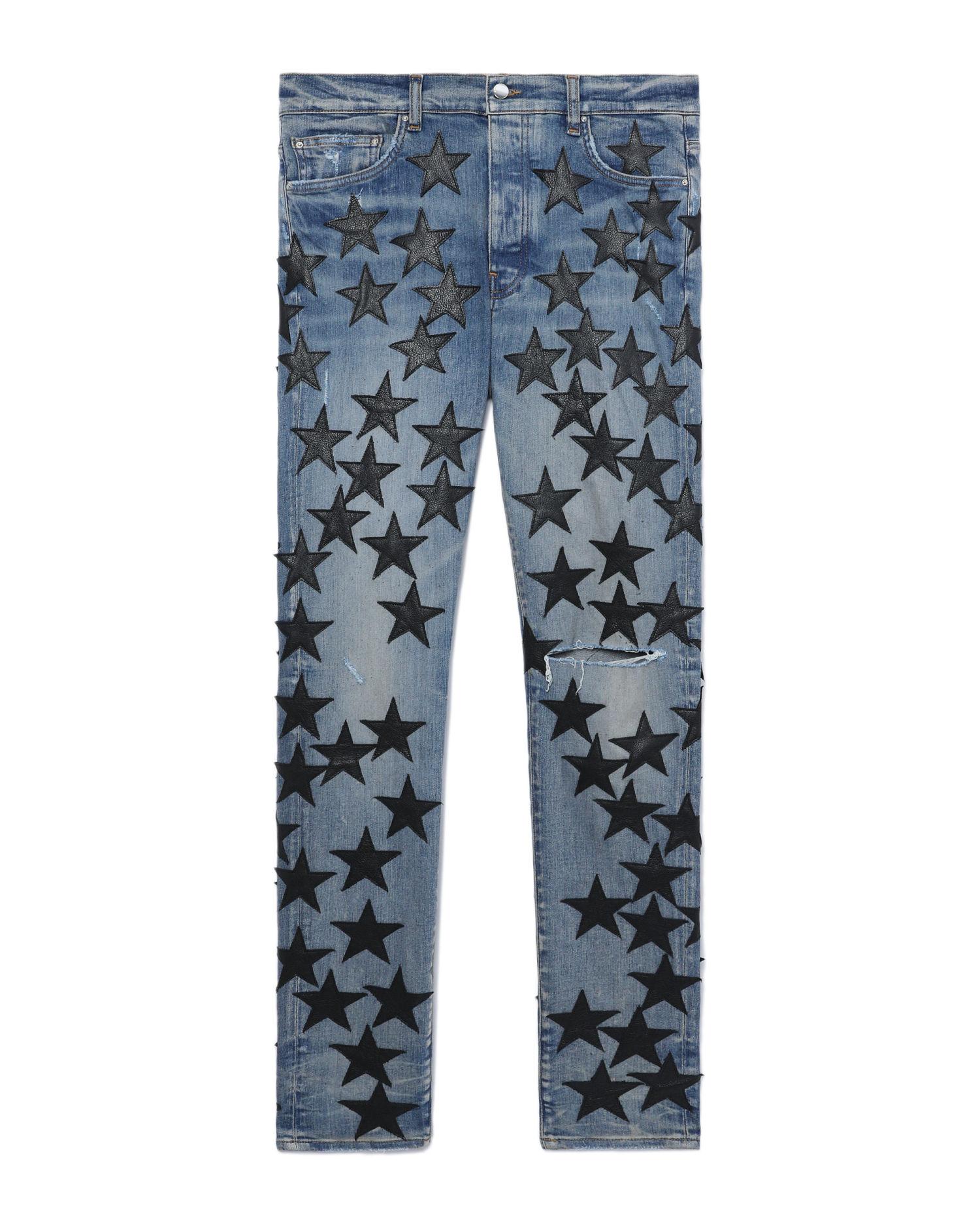 Chemist leather stars jeans by AMIRI