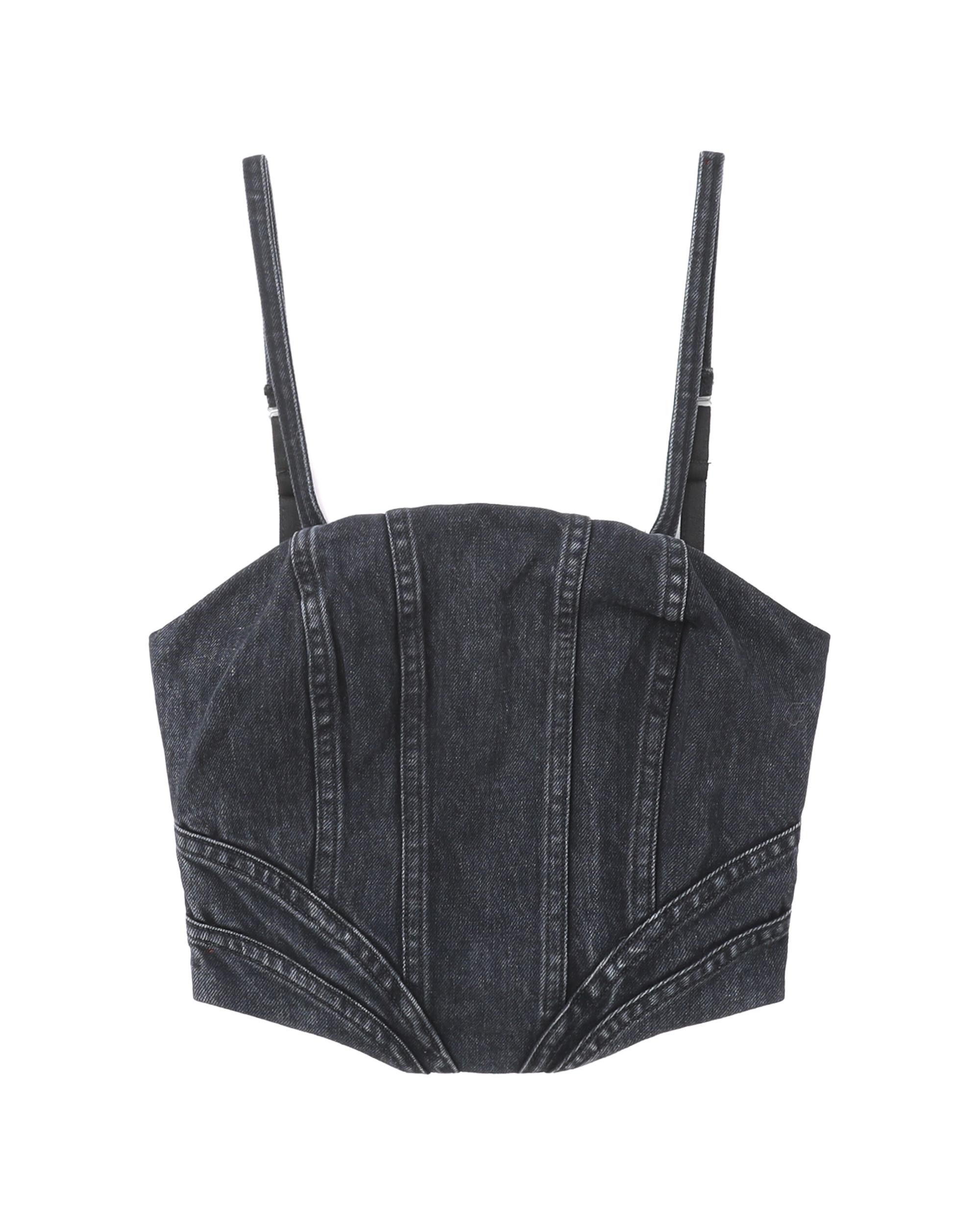 Denim bustier by AMIRI