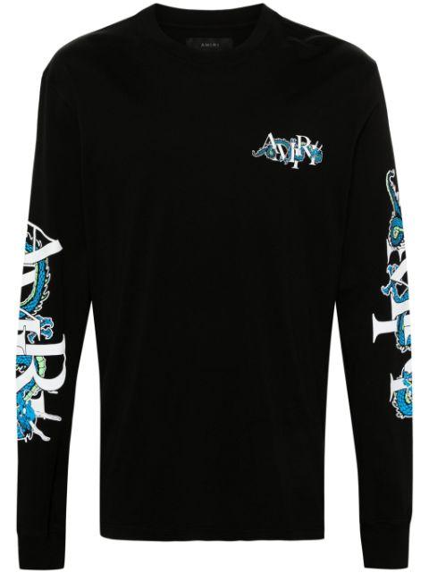 Dragon-print cotton T-shirt by AMIRI