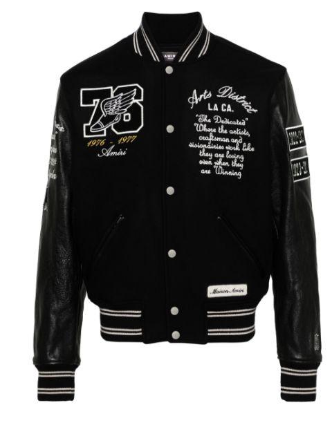 Eagle Varsity leather-panelled bomber jacket by AMIRI