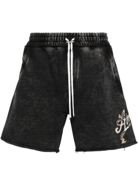 Filigree cotton track shorts by AMIRI