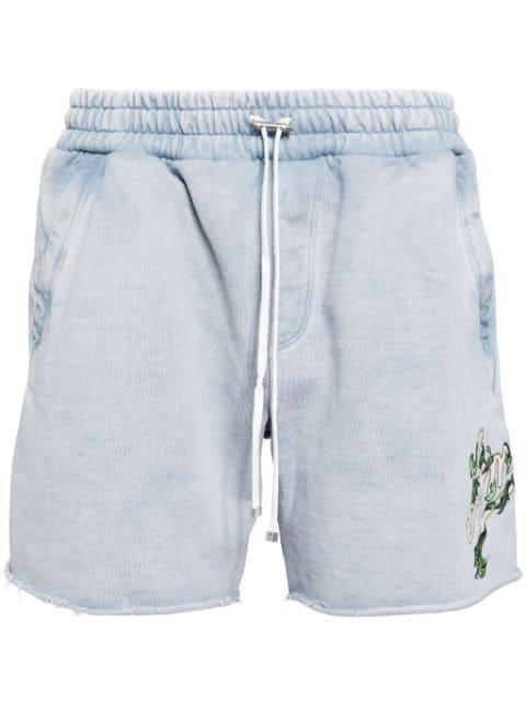 Filigree cotton track shorts by AMIRI