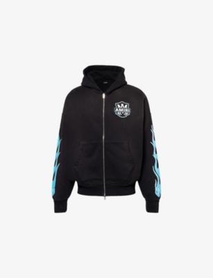 Flames Zip Cotton-Jersey Hoodie by AMIRI