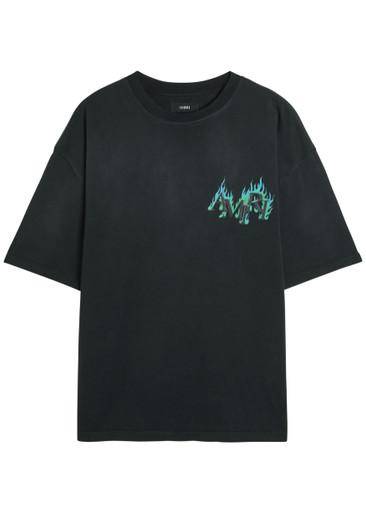 Flames printed cotton T-shirt by AMIRI