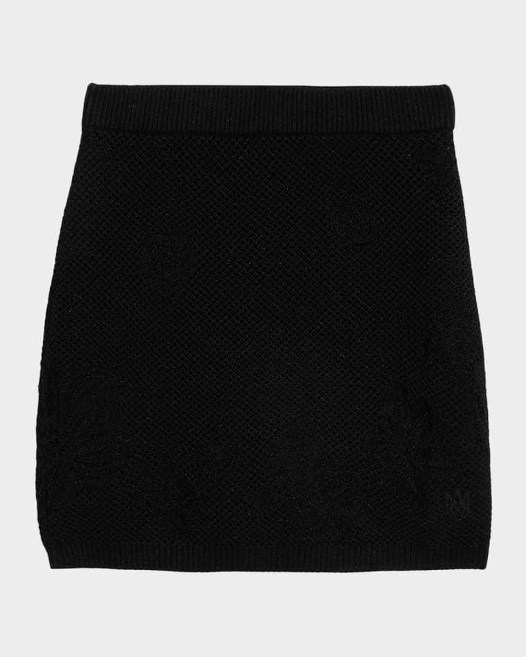Floral Crochet Mini Skirt by AMIRI