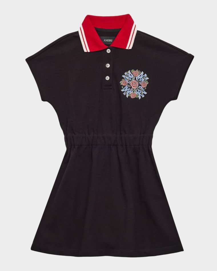 Girl's Out of Trouble MA Logo Polo Dress, Size 4-12 by AMIRI