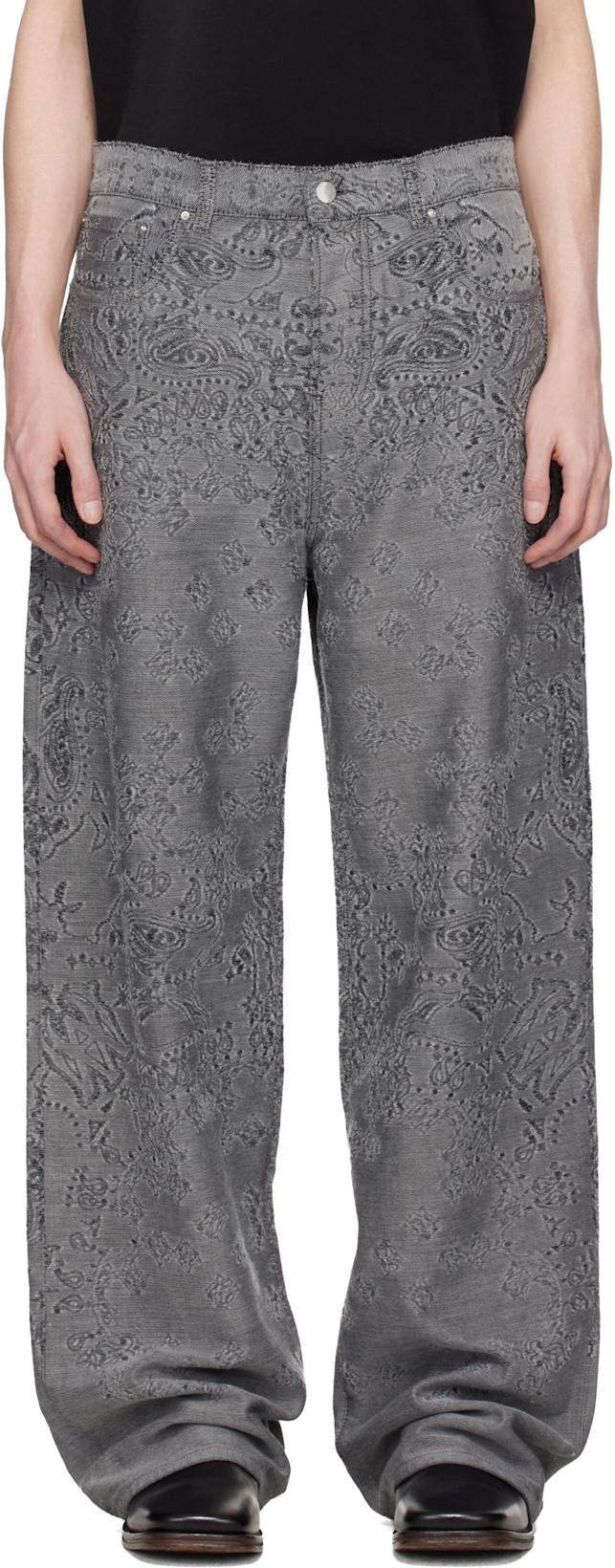 Gray MA Quad Bandana Baggy Jeans by AMIRI