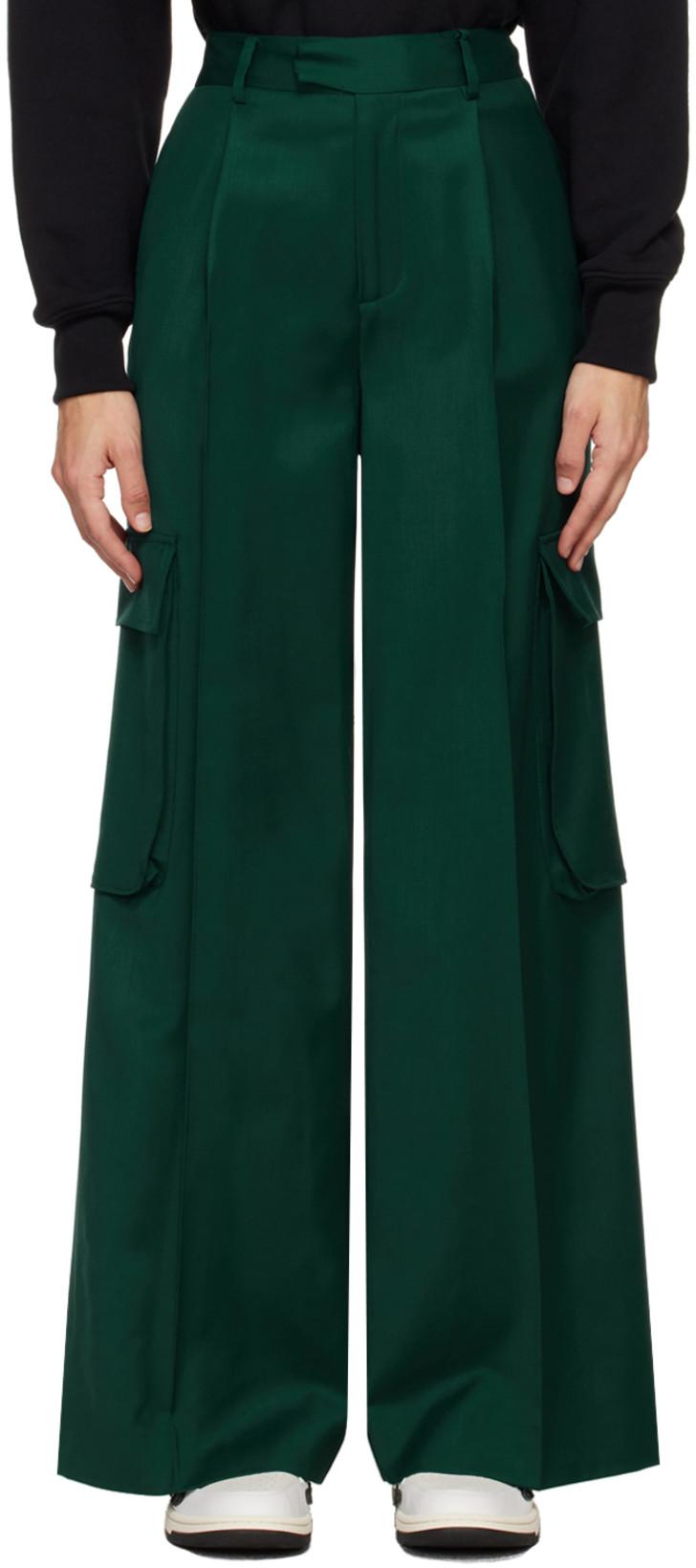 Green Pleated Trousers by AMIRI