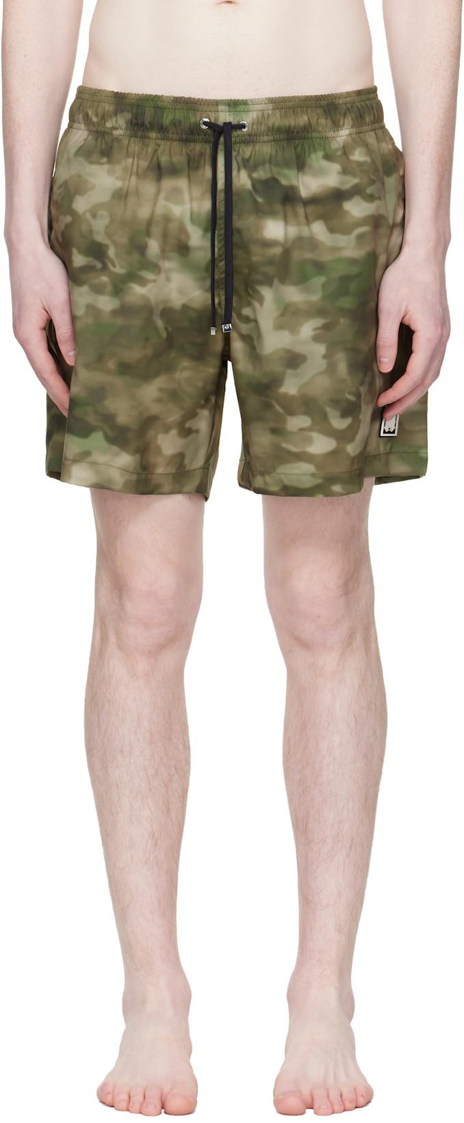 Kahki Camo MA Swim Shorts by AMIRI