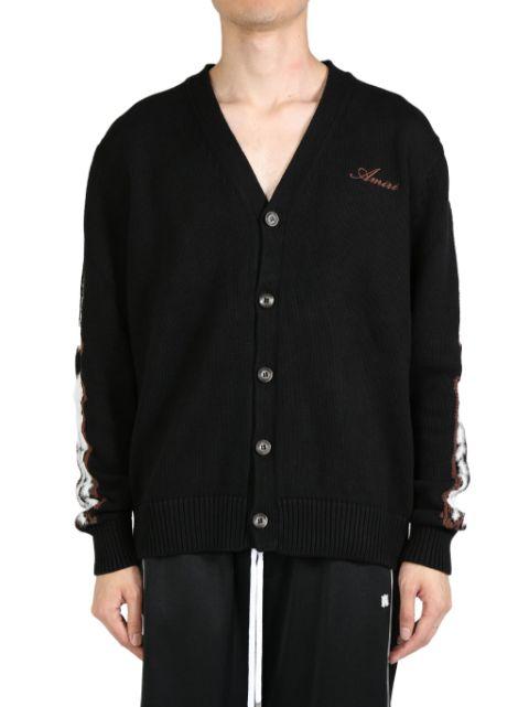 Leopard Bones cardigan by AMIRI