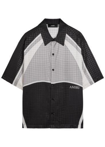 Logo-monogrammed jacquard satin shirt by AMIRI