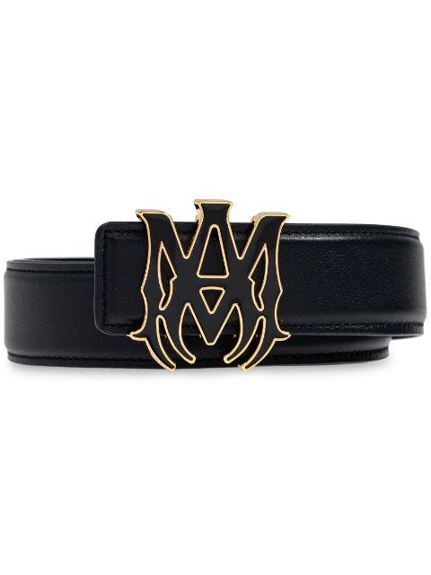 MA Core logo-plaque leather belt by AMIRI