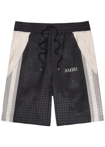 MA Quad logo-monogrammed satin shorts by AMIRI
