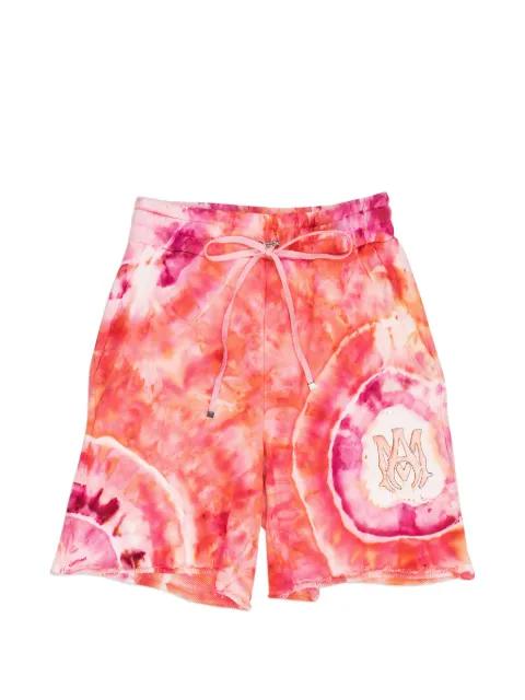 MA-appliqué tie-dye shorts by AMIRI