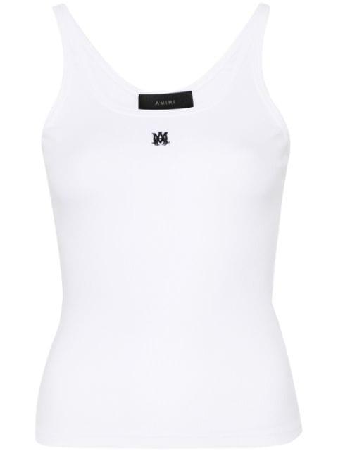 MA embroidered ribbed tank top by AMIRI