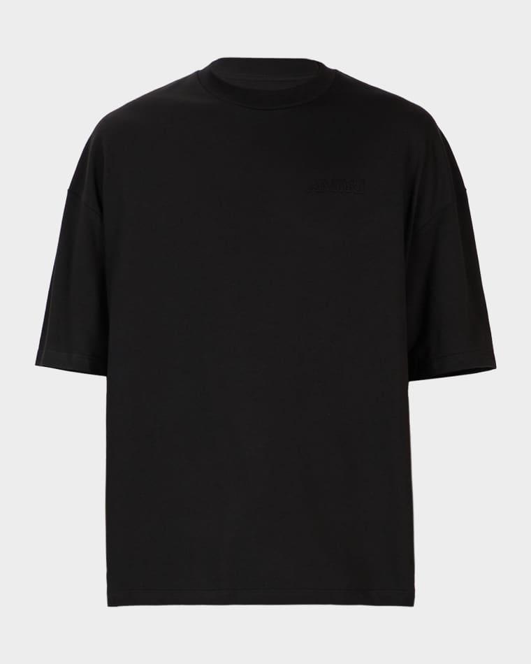 Men's Back-Logo Oversized Crewneck T-Shirt by AMIRI