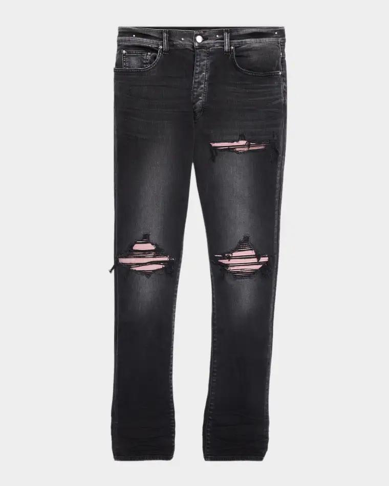 Men's Mx1 Ultrasuede-Repaired Stretch Denim Jeans by AMIRI