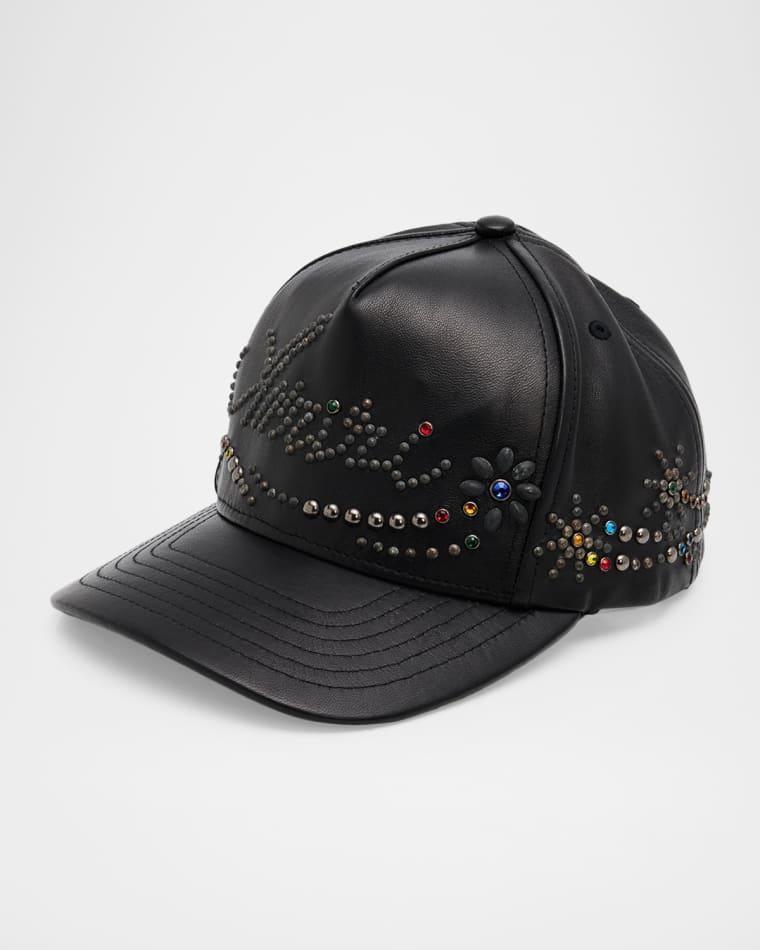 Men's Studded Leather Baseball Cap by AMIRI