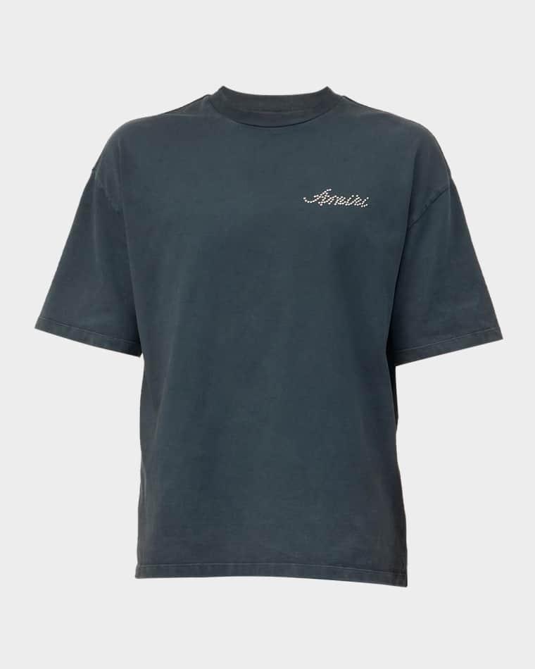 Men's Studded Logo Oversized T-Shirt by AMIRI