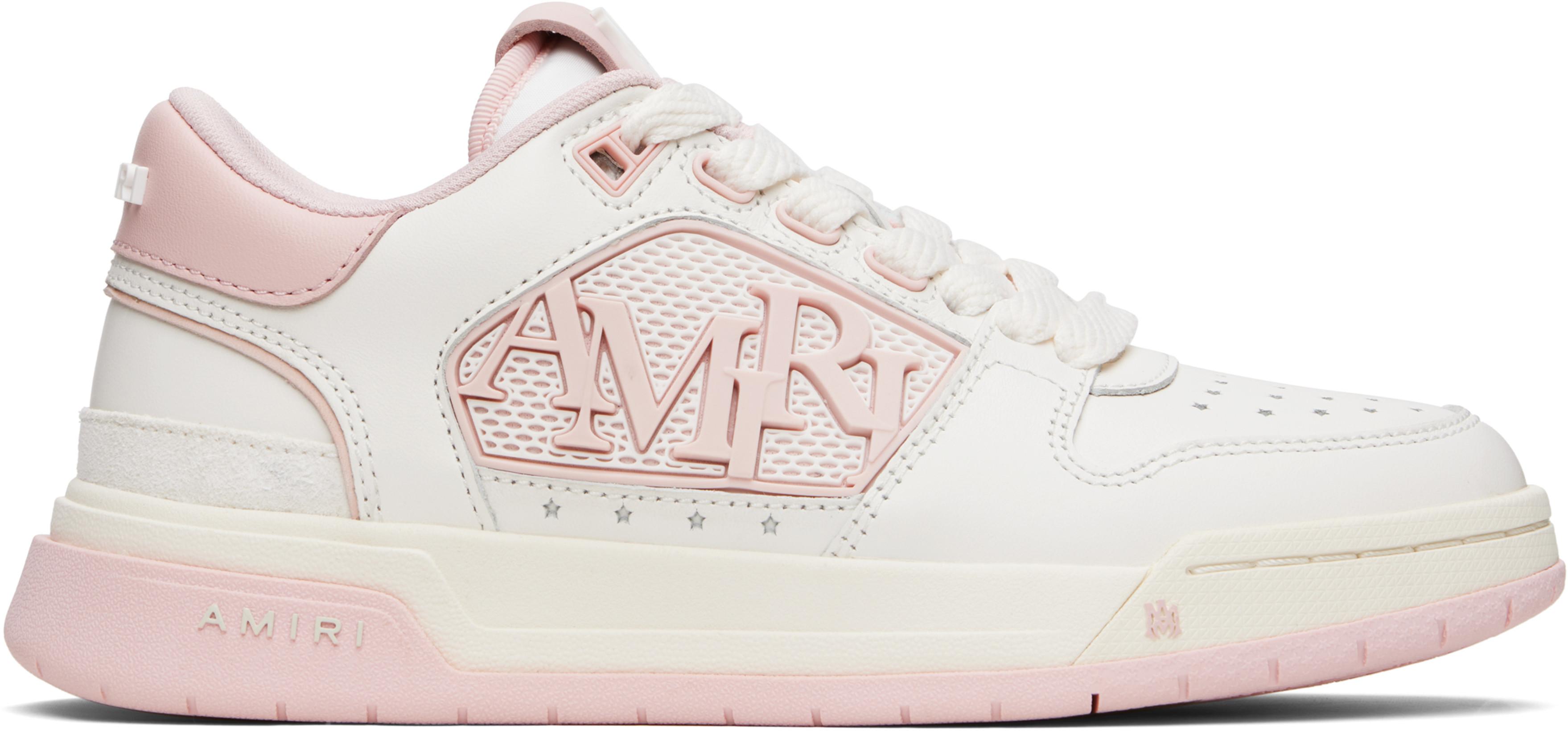 Pink & White Classic Low Sneakers by AMIRI