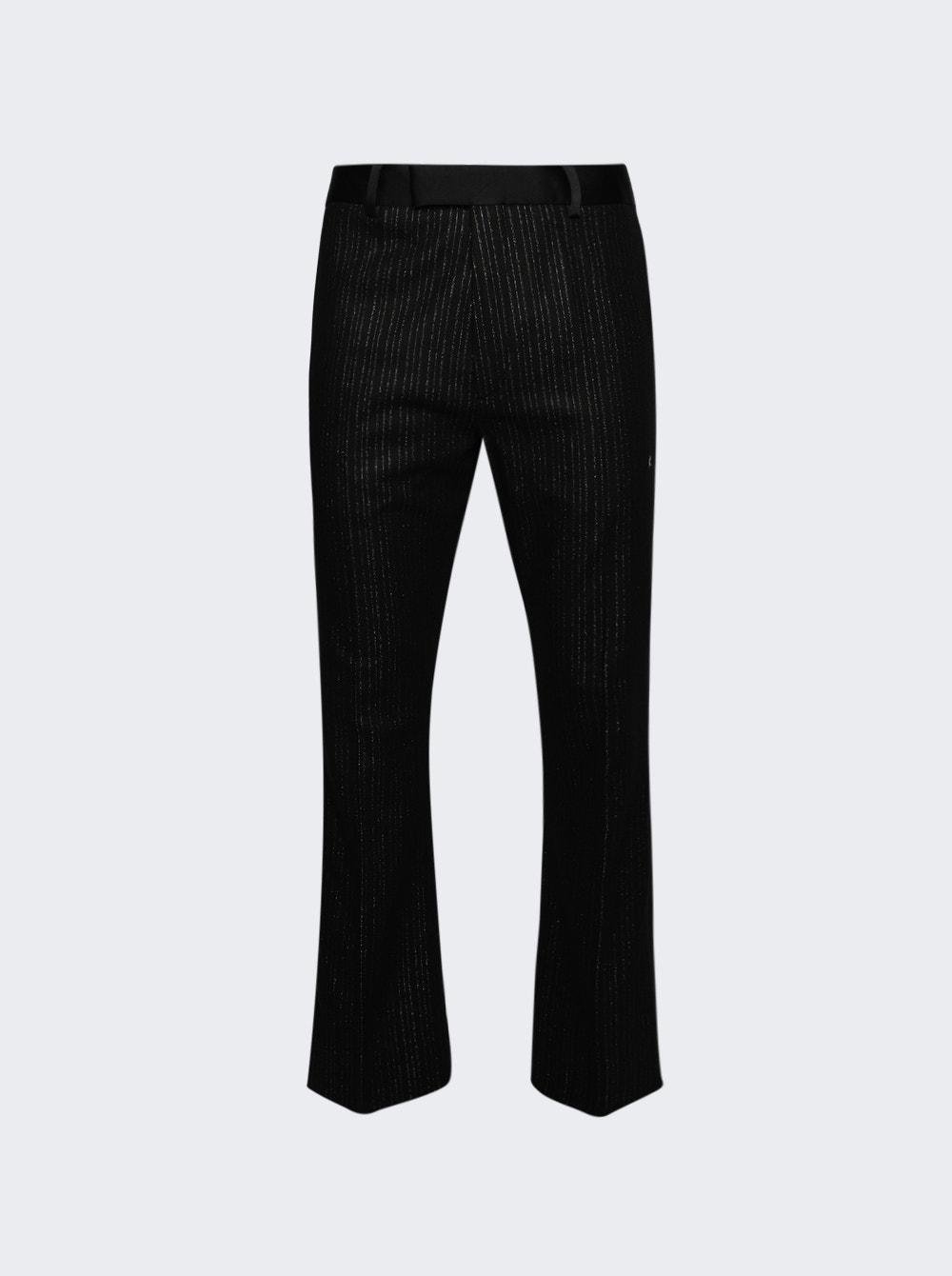 Pinstripe Flare Trousers Black  | The Webster by AMIRI