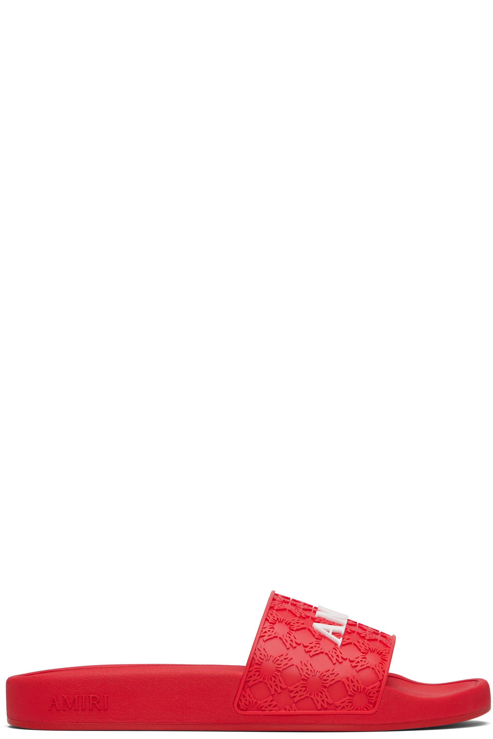 Red MA Quad Pool Slides by AMIRI