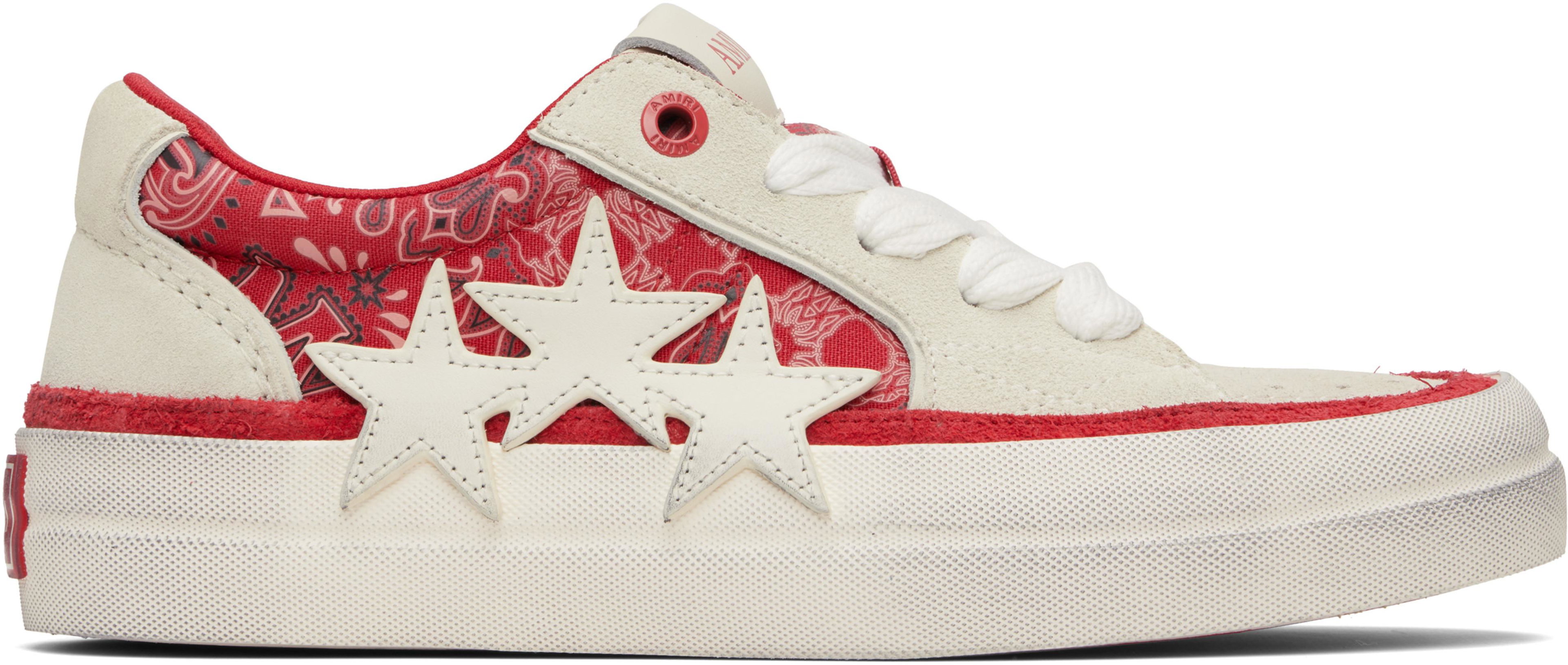 Red & White Bandana Sunset Skate Sneakers by AMIRI