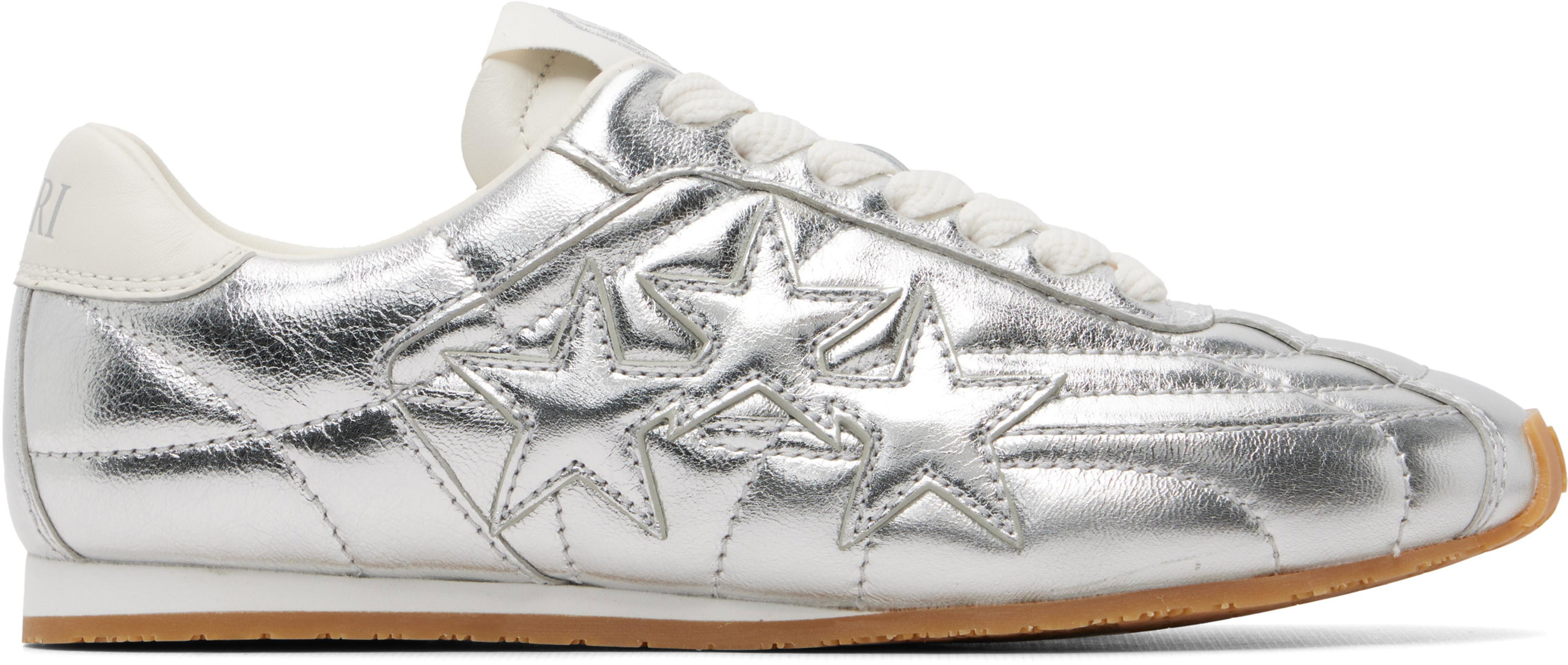 Silver Pacific Football Slim Sneakers by AMIRI