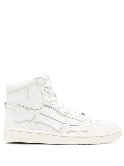 Skel appliqué leather high-top sneakers by AMIRI
