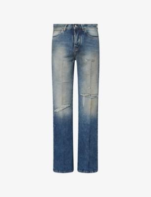 Slashed Boot-Cut Denim Jeans by AMIRI
