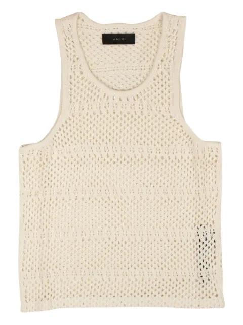 Stadium Crochet "White" tank top by AMIRI