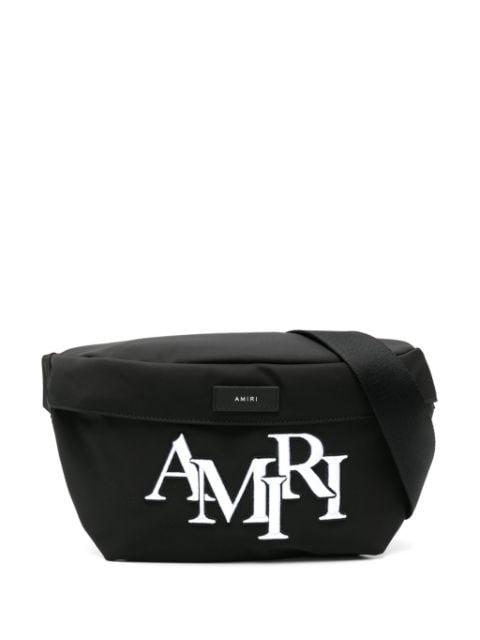 Staggered logo-embroidered belt bag by AMIRI