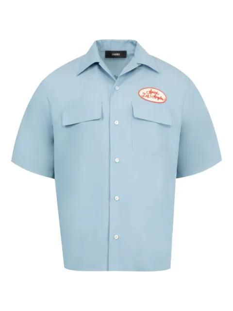 Station patch-pocket bowling shirt by AMIRI