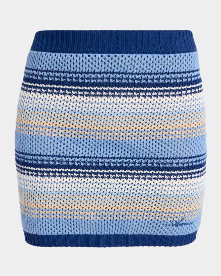 Striped Crochet Mini Skirt by AMIRI