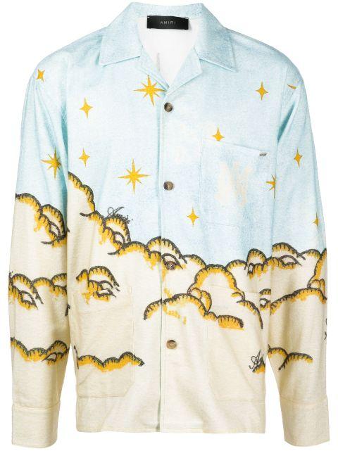 Sunscape-print cotton shirt by AMIRI