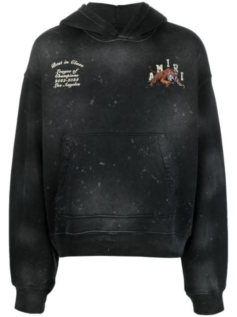 Vintage Tiger rib-trimmed hoodie by AMIRI