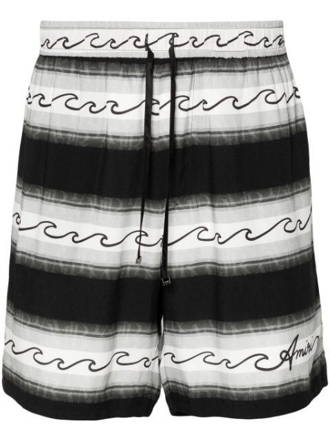 Wave Baja striped shorts by AMIRI