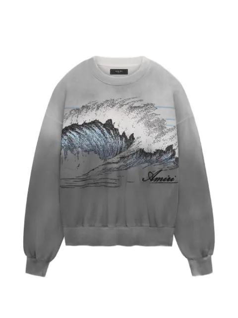Wave-print oversized sweatshirt by AMIRI