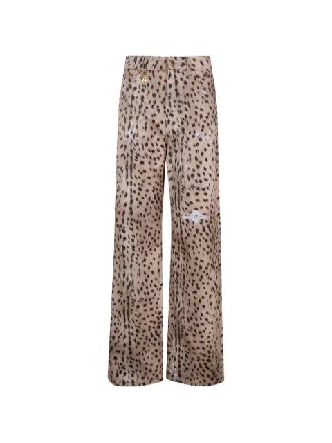 animal-print wide-leg jeans by AMIRI