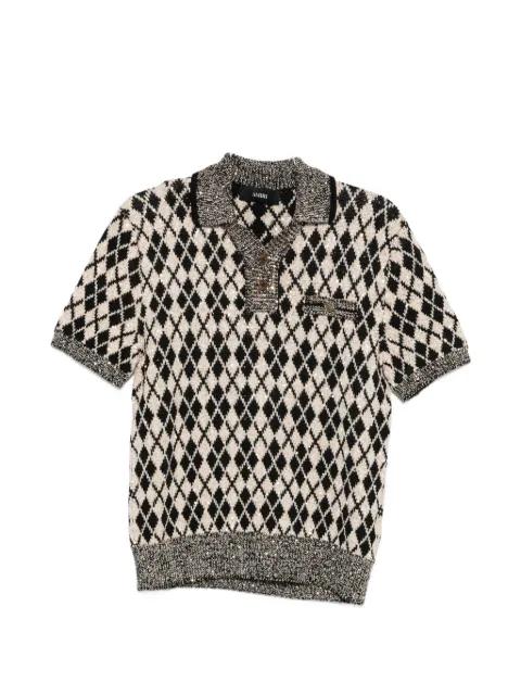argyle short-sleeve polo shirt by AMIRI